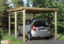 Carport Bois Optima 1 Voiture (Plusieurs Tailles)