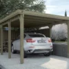 Carport En Bois De Pin Traité Et Toit En Acier Galvanisé – 20,31 M²