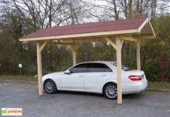 Carport Bois Toit 2 Pentes + Bardeaux Bitumés – 5 X 3,5 M
