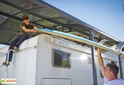 Carport Camping-car Alpine 8,63 X 3,52 M Gris | Palram - Canopia -Refuge Jardin carport camping car alpine 863cm palram canopia 2