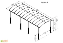 Carport Camping-car Alpine 8,63 X 3,52 M Gris | Palram - Canopia -Refuge Jardin carport camping car alpine 863cm palram canopia 3