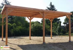Carport Pour Camping-car En Bois Douglas Sans Couverture