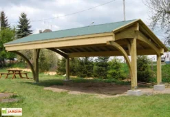 Carport 2 Voitures En Bois Traité Revelatio 2 - 34 M²