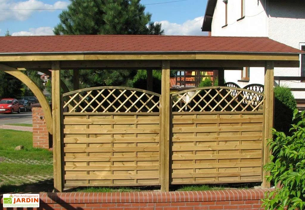 Carport En Épicéa Traité Et Lamellé Collé 361x606x299cm Nevada 3 Carport En Épicéa Traité Et Lamellé Collé 361x606x299cm Nevada – Image 3