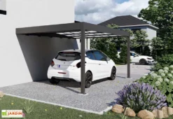 Carport Adossé En Aluminium Et Polycarbonate Libeccio 16 M²