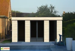 Chalet En Bois Habitable Isolé 90 Mm Double Vitrage Toit Plat 15 M²