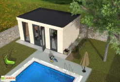 Chalet En Bois Habitable Isolé 90 Mm Double Vitrage Toit Plat 15 M² -Refuge Jardin chalet en bois 15m2 habitable 3