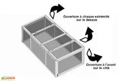 Enclos Pour Lapins Smokey (0,9x1,8x0,5) -Refuge Jardin clapier a lapins smokey schema