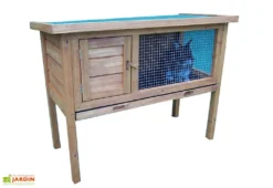 Clapier En Bois FSC Pinou (92x45x70) -Refuge Jardin clapier bois abri lapin pinou 37x84cm 1