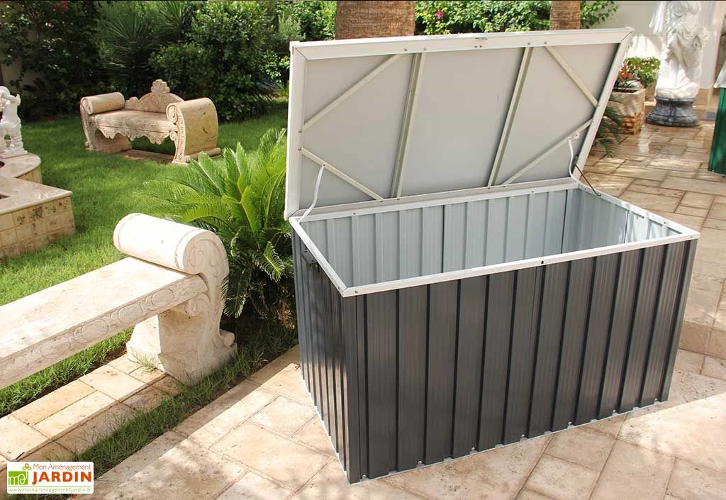 Coffre De Jardin En Métal Gris Anthracite Duramax - 174 X 73 X 73 Cm 2 Coffre De Jardin En Métal Gris Anthracite Duramax - 174 X 73 X 73 Cm – Image 2
