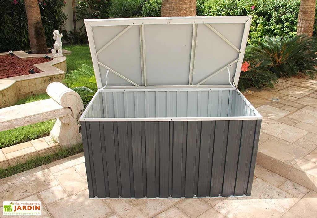 Coffre De Jardin En Métal Gris Anthracite Duramax - 174 X 73 X 73 Cm 1 Coffre De Jardin En Métal Gris Anthracite Duramax - 174 X 73 X 73 Cm