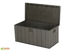 Coffre De Rangement En Lifetime En PEHD Imitation Bois 570 L -Refuge Jardin coffre rangement jardin lifetime pehd imitation bois 570l 2