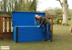 Coffre De Rangement Design En Métal PatioBox 187x78,5x72cm (4 Coloris) -Refuge Jardin coffre rangement jardin metal acier galvanise trimetals patiobox l 1