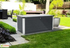 Coffre De Rangement Design En Métal PatioBox 187x78,5x72cm (4 Coloris) -Refuge Jardin coffre rangement jardin metal acier galvanise trimetals patiobox l 4