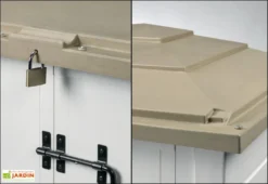 Coffre De Rangement Multifonction En PVC 1100L 122x82x130cm -Refuge Jardin coffre rangement jardin resine 1100l box evo 100 garofalo