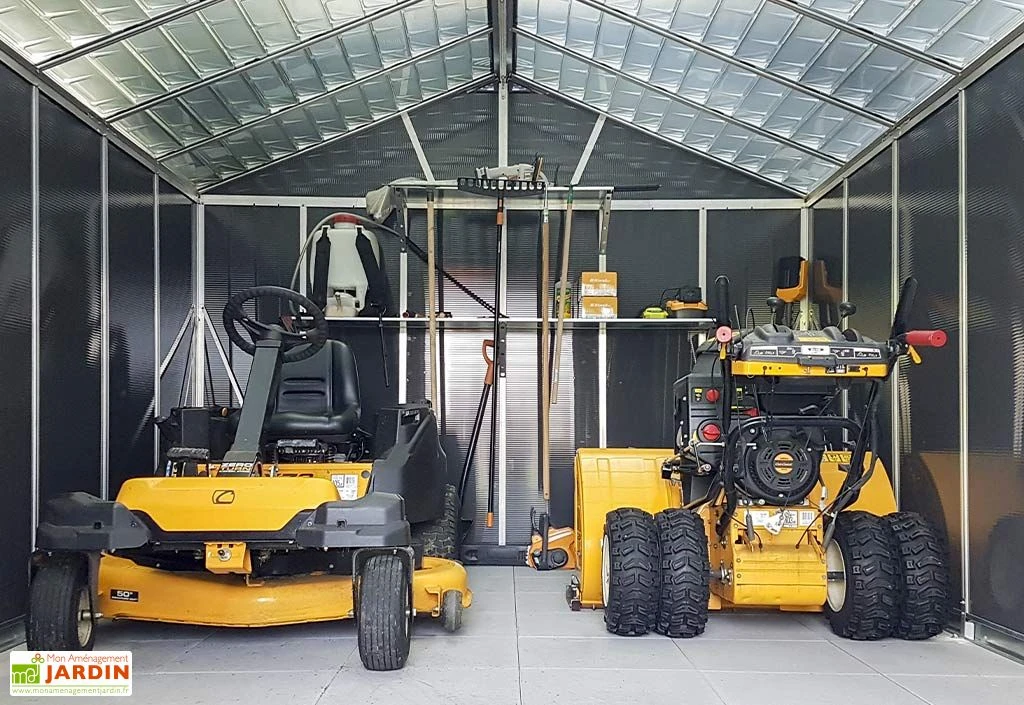 Abri De Jardin En Polycarbonate Et Aluminium Yukon 15 M² - Gris 6 Abri De Jardin En Polycarbonate Et Aluminium Yukon 15 M² - Gris – Image 6