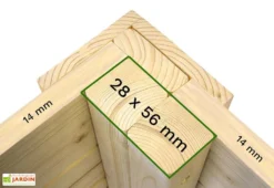 Abri à Vélos En Bois De Sapin Brut Cykel 2,1 M² -Refuge Jardin details abri velos bois cykel