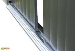 Abri De Jardin En Acier Galvanisé 8,5 M² -Refuge Jardin details porte coulissante abri jardin acier galvanise noir 1