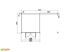 Abri De Jardin Composite Toit Plat + Auvent – Actual 6 X 3 M Effet Teck -Refuge Jardin dimensions abri jardin auvent 18m2 composite