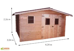 Abri De Jardin En Bois Douglas 28 Mm – 12,89 M² : 3,04 X 4,24 M -Refuge Jardin dimensions abri jardin bois douglas 28mm habrita 12m2