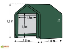 Abri De Jardin En Toile : Polyéthylène Vert 180 X 180 Cm – 3,24 M² -Refuge Jardin dimensions abri souple shelter logic sl70417