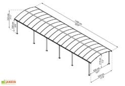 Carport En Aluminium Et Polycarbonate Arcadia 12700 46 M² -Refuge Jardin dimensions carport arcadia 13m palram canopia