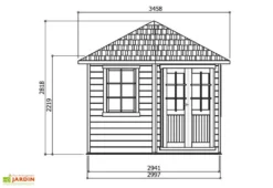 Solid Abri De Jardin Bois Nancy 28mm (305x305cm) -Refuge Jardin dimensions chalet s8207