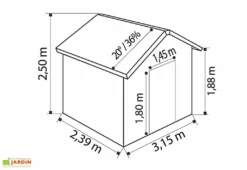 Grosfillex Abri De Jardin PVC Deco 7,5 -Refuge Jardin dimensions deco75 3d