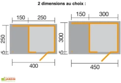 Bungalow Design Avellino (400x250cm) 45 Mm 5 Bungalow Design Avellino (400x250cm) 45 Mm -Refuge Jardin dimensions quadro1 1