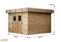 Abri De Jardin En Bois D’épicéa Traité Toit Bac Acier Thizy – 9 M² -Refuge Jardin dimensions remise jardin bois thizy
