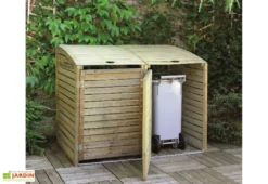 Cache Poubelle Double En Bois Traité Dioica 7 Cache Poubelle Double En Bois Traité Dioica -Refuge Jardin double cache poubelle dioica jardipolys