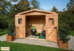 Abri De Jardin En Bois Douglas 28 Mm – 6,33 M² : 2,19 X 2,89 M -Refuge Jardin double porte cabane jardin bois douglas 28mm 5m2 dommar habrita