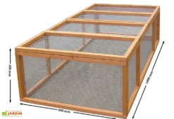 Enclos Pour Lapins Smokey (0,9x1,8x0,5) -Refuge Jardin enclos lapin clapier abri bois 90x180cm