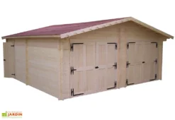 Garage Double En Sapin Massif 42 Mm 620x620x308cm