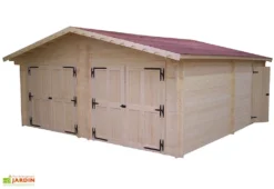 Garage Double En Sapin Massif 60 Mm 620x620x308cm