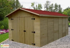 Garage En Bois D’Épicéa Brut 15 M²