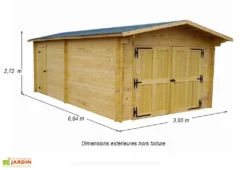 Garage En Bois D’Épicéa Brut 24 M² -Refuge Jardin garage bois epicea brut 24 m 2