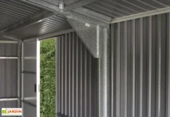 Garage En Métal Anthracite Duramax Grande Hauteur 3,5 X 5,7 X 2,6 M -Refuge Jardin garage metal renforts