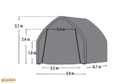 Garage Souple Et Mobile En Acier Et Polyéthylène 24 M² - 6 X 4 M -Refuge Jardin garage shelter logic souple acier vert 4
