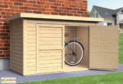 Refuge Jardin 40 Abri à Vélos En Bois De Sapin Brut Cykel 2,1 M²