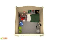 Abri De Jardin En Bois D’épicéa FSC – 220 X 220 X 214 Cm -Refuge Jardin interieur abri de jardin bois 1