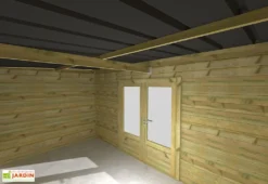Abri De Jardin En Bois De Pin Traité Et Toiture Bac Acier – 10,5 M² -Refuge Jardin interieur remise jardin bois