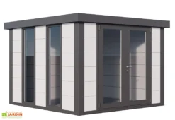 Abri De Jardin En Acier Galvanisé Double Porte Luminato - 8,8 M² -Refuge Jardin luminato 3030 blanc