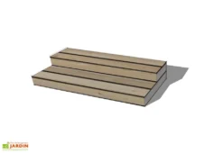 Escalier En Mélèze 2 Marches 120 Cm Pour Bungalow Design Studio