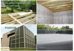 Chalet En Bois Habitable 15 M² - Bungalow Design Studio 395 X 375 Cm -Refuge Jardin page construction 6