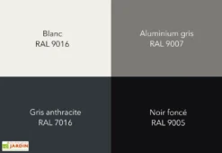 Carport Camping-Car Aluminium Et Polycarbonate 16 Mm 800x300x330cm -Refuge Jardin palette couleurs ral carport