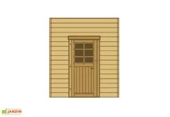 Paroi Avant/Arrière Porte Simple Pour Carport Modulable Solid 4x5m