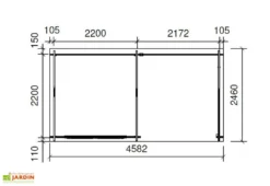 Abri De Jardin En Bois D’Épicéa Brut Avec Auvent Sophy 10 M² -Refuge Jardin plan abri sophy