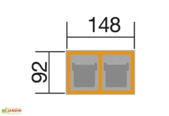 Cache-poubelle Double En Bois De Pin Traité 92 X 148 X 122 Cm -Refuge Jardin plan cache poubelle double bois