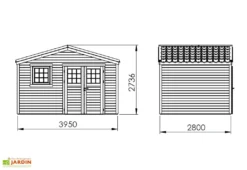 Abri De Jardin En Bois D’Épicéa Brut Shelty+ 11 M² -Refuge Jardin plan dimensions abri jardin